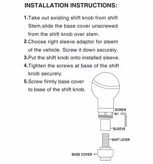 Car Gear Shift Knob for Automatic